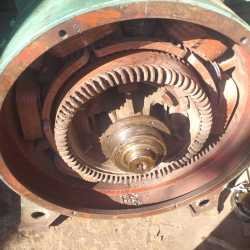 Close-up of an alternator winding being reconditioned